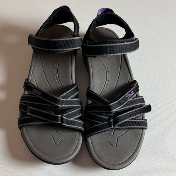 Teva Women's Hiking Sandals Black Gray Purple Size 10 Adjustable Sport Outdoor - Picture 2 of 9